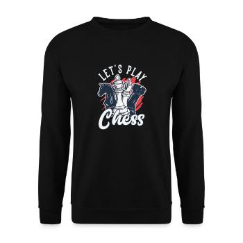 Chess Player Pieces Chess Mat - Unisex Sweatshirt - black - Front - Alina (178cm) & Michal (187cm)