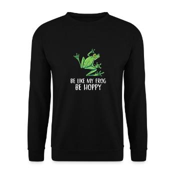Soyez comme ma grenouille Soyez houblonné Conception pour un chasseur de grenouilles - Sweat-shirt Unisexe - noir - Devant - Alina (178cm) & Michal (187cm)