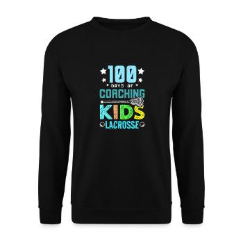 100 Days of Coaching Kids Lacrosse - Unisex Sweatshirt - black - Front - Alina (178cm) & Michal (187cm)