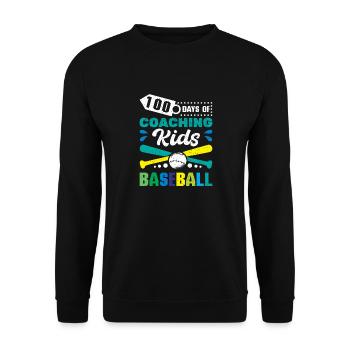 100 Days of Coaching Kids Baseball - Unisex Sweatshirt - black - Front - Alina (178cm) & Michal (187cm)