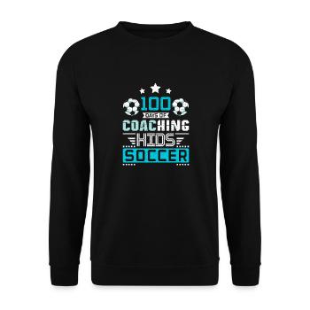 100 days of coaching kids soccer - Unisex Sweatshirt - black - Front - Alina (178cm) & Michal (187cm)