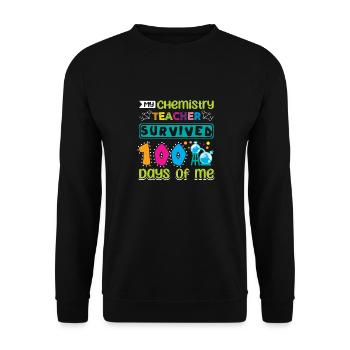 My chemistry teacher survived 100 days of me - Unisex Sweatshirt - black - Front - Alina (178cm) & Michal (187cm)