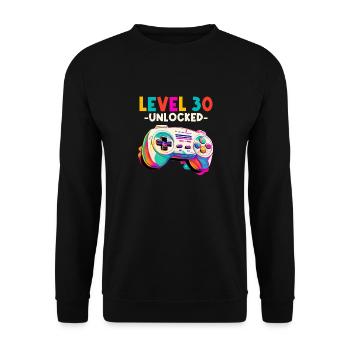 Level 30 Jahre Gaming 30er 30 Geburtstag - Unisex Pullover - Schwarz - Vorne - Alina (178cm) & Michal (187cm)