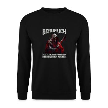Beruflich schon immer was mit Menschen machen - Unisex Pullover - Schwarz - Vorne - Alina (178cm) & Michal (187cm)