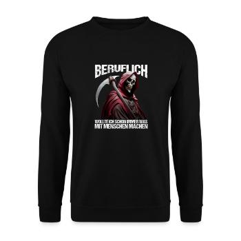 Beruflich schon immer was mit Menschen machen - Unisex Pullover - Schwarz - Vorne - Alina (178cm) & Michal (187cm)