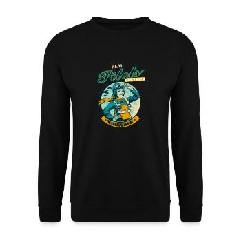 Echte Piloten Brauchen Keine Start Und Landebahnen - Unisex Pullover - Schwarz - Vorne - Alina (178cm) & Michal (187cm)