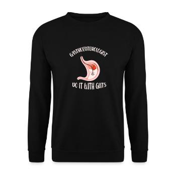 Gastroenterologe Macht Es Mit Eingeweiden Magen - Unisex Pullover - Schwarz - Vorne - Alina (178cm) & Michal (187cm)