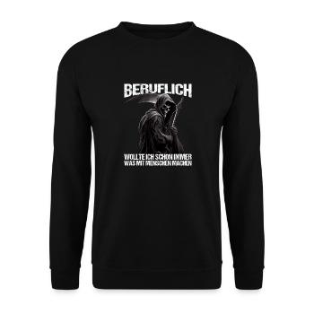 Beruflich schon immer was mit Menschen machen - Unisex Pullover - Schwarz - Vorne - Alina (178cm) & Michal (187cm)
