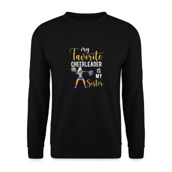 Meine Lieblings-Cheerleaderin ist meine Schwester - Unisex Pullover - Schwarz - Vorne - Alina (178cm) & Michal (187cm)