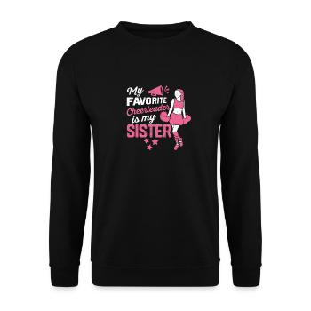 Mein Lieblings-Cheerleader ist meine Schwester - Unisex Pullover - Schwarz - Vorne - Alina (178cm) & Michal (187cm)