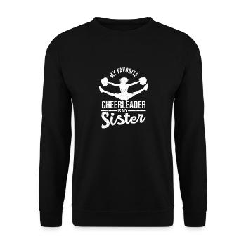 Cheerleading My Favorite Cheerleader Is My Sister - Unisex Pullover - Schwarz - Vorne - Alina (178cm) & Michal (187cm)