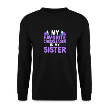 Mein Lieblings-Cheerleader ist meine Schwester - Unisex Pullover - Schwarz - Vorne - Alina (178cm) & Michal (187cm)