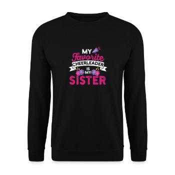 Mein Lieblings-Cheerleader ist meine Schwester - Unisex Pullover - Schwarz - Vorne - Alina (178cm) & Michal (187cm)