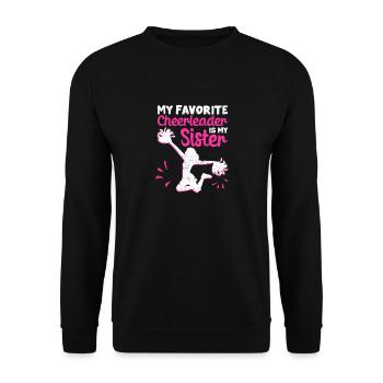 My favorite cheerleader is my sister - Unisex Sweatshirt - black - Front - Alina (178cm) & Michal (187cm)