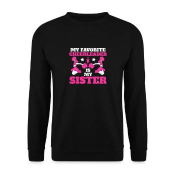 Mein Lieblings-Cheerleader ist meine Schwester - Unisex Pullover - Schwarz - Vorne - Alina (178cm) & Michal (187cm)