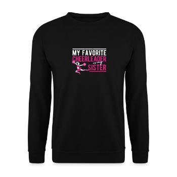 My favorite cheerleader is my sister - Unisex Sweatshirt - black - Front - Alina (178cm) & Michal (187cm)