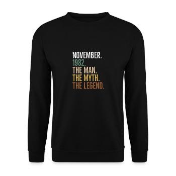 Novembre 1982 L’homme Le mythe La légende - Sweat-shirt Unisexe - noir - Devant - Alina (178cm) & Michal (187cm)