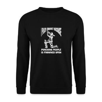 Kricket Team Cricket Spruch Geschenk Kricketfan - Unisex Pullover - Schwarz - Vorne - Alina (178cm) & Michal (187cm)