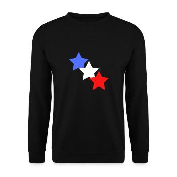 étoile bleu blanc rouge - Sweat-shirt Unisexe - noir - Devant - Alina (178cm) & Michal (187cm)