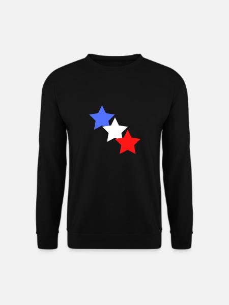 étoile bleu blanc rouge - Sweat-shirt Unisexe - noir