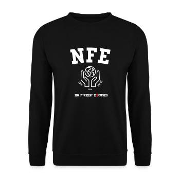 NFE (No F*ckin´ Excuses) - Save our planet - Unisex Pullover - Schwarz - Vorne - Alina (178cm) & Michal (187cm)