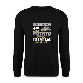 Rocks Are Like Potato Chips Retro Funny Collector - Unisex Sweatshirt - black - Front - Alina (178cm) & Michal (187cm)