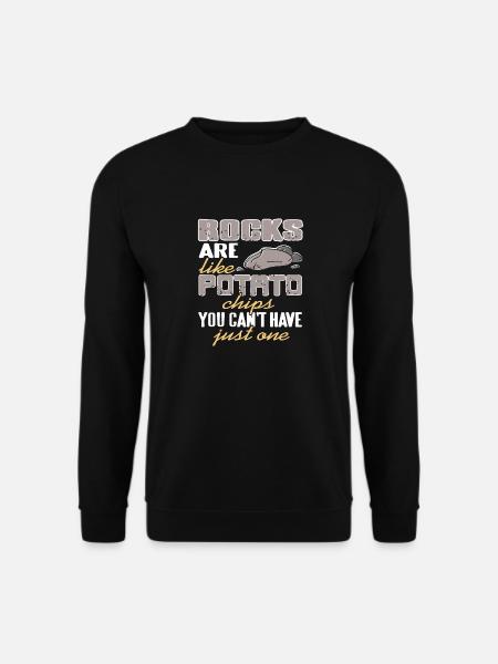 Rocks Are Like Potato Chips Retro Funny Collector - Unisex Pullover - Schwarz