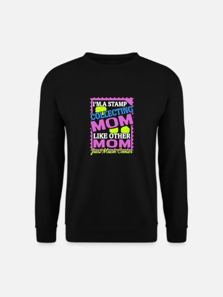 Olen postimerkkien kerääjä MOM Retro Funny Collector - Unisex svetaripaita - musta