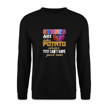 Stones Are Like Potato Chips Retro Funny Collector - Unisex Sweatshirt - black - Front - Alina (178cm) & Michal (187cm)