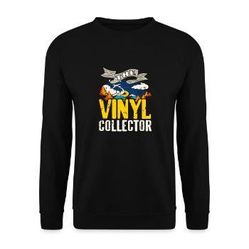 The VINYL Collector Retro Funny Vinyl Collection - Unisex Pullover - Schwarz - Vorne - Alina (178cm) & Michal (187cm)