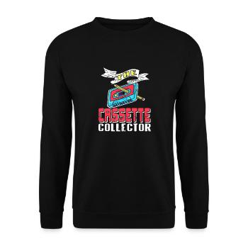 The CASSETTE Collector Retro Cool Collection - Unisex Pullover - Schwarz - Vorne - Alina (178cm) & Michal (187cm)