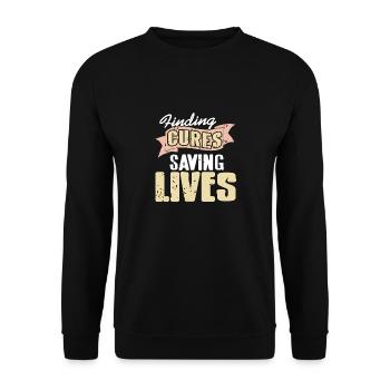 Finding Cures Saving Lives Retro Charity Designs - Unisex Sweatshirt - black - Front - Alina (178cm) & Michal (187cm)