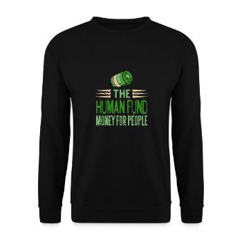 The Human Fund Money For People Vintage Charity - Unisex Sweatshirt - black - Front - Alina (178cm) & Michal (187cm)