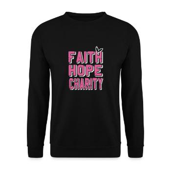 FAITH Hope Charity Cute Retro Charity Designs - Unisex Sweatshirt - black - Front - Alina (178cm) & Michal (187cm)