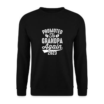 Männer Werden Wieder Zum Opa Befördert Est 2024 - Unisex Pullover - Schwarz - Vorne - Alina (178cm) & Michal (187cm)