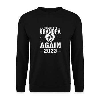 Männer Werden Wieder Zum Opa Befördert Est 2024 - Unisex Pullover - Schwarz - Vorne - Alina (178cm) & Michal (187cm)