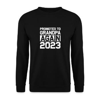 Männer Werden Wieder Zum Opa Befördert Est 2024 - Unisex Pullover - Schwarz - Vorne - Alina (178cm) & Michal (187cm)