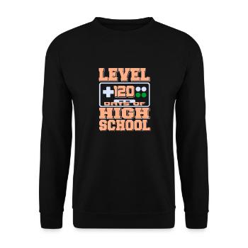 Level 120 Days Of High School Retro Freshman - Unisex Sweatshirt - black - Front - Alina (178cm) & Michal (187cm)