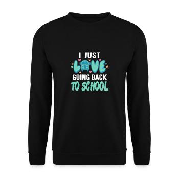 I Just Love Going Back To School Retro Freshman - Unisex Sweatshirt - black - Front - Alina (178cm) & Michal (187cm)