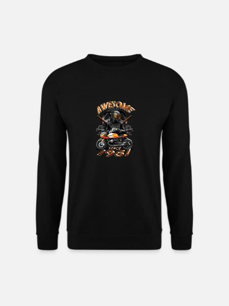Awesome since 1961, biker's birthday - Unisex Sweatshirt - black