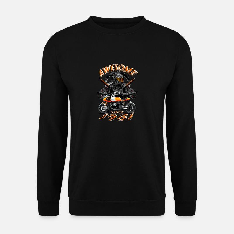 Awesome since 1961, biker's birthday - Unisex Sweatshirt - black