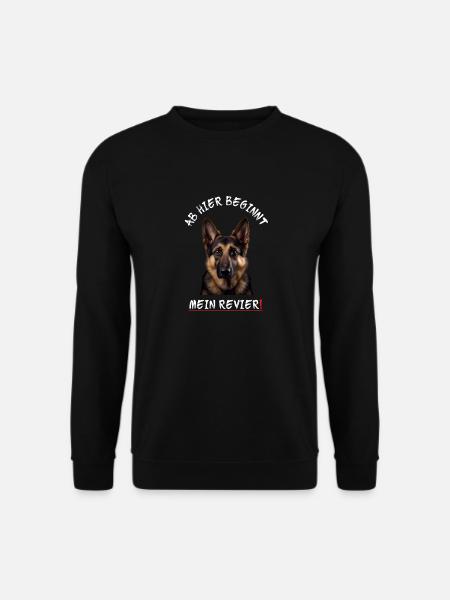Süßer Schäferhund - Ab hier beginnt mein Revier! - Unisex Pullover - Schwarz