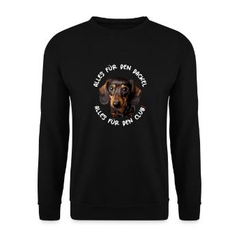 Süßer Dackel - Alles für den Dackel, alles für - Unisex Pullover - Schwarz - Vorne - Alina (178cm) & Michal (187cm)