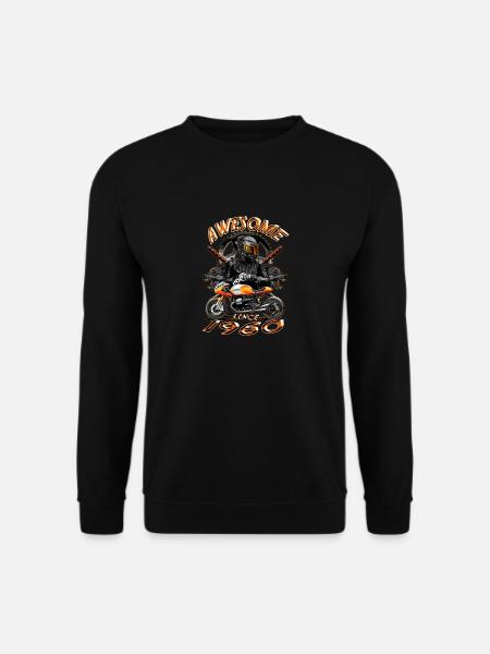 Awesome since 1960, biker's birthday - Unisex Sweatshirt - black