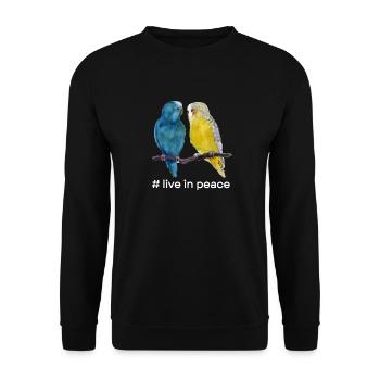Vivre en paix Perroquet Drapeau ukrainien Amour - Sweat-shirt Unisexe - noir - Devant - Alina (178cm) & Michal (187cm)