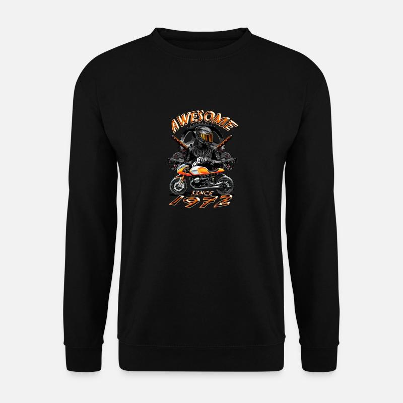 Awesome since 1972, biker's birthday - Unisex Sweatshirt - black