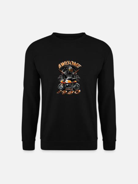 Awesome since 1980, biker's birthday - Unisex Sweatshirt - black