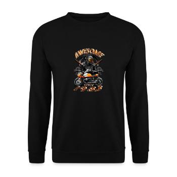 Awesome since 1983, Biker Geburtstag - Unisex Pullover - Schwarz - Vorne - Alina (178cm) & Michal (187cm)