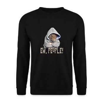 Ew, People! Rat Funny Saying Statement Sarkas - Unisex Sweatshirt - black - Front - Alina (178cm) & Michal (187cm)