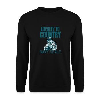 Loyalty To Country Retro NAVY Seals Designs - Unisex Sweatshirt - black - Front - Alina (178cm) & Michal (187cm)